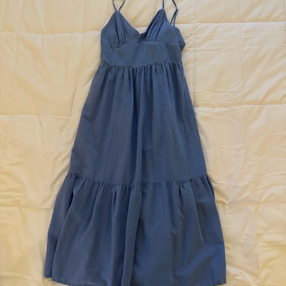 Blue Sleeveless Maxi Dress